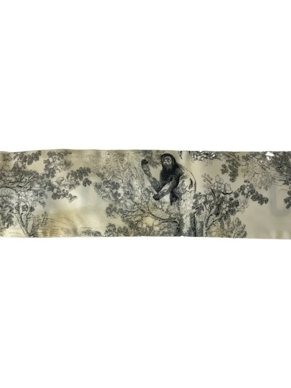 Dior Scarf White Gray Ribbon Toile de Jouy